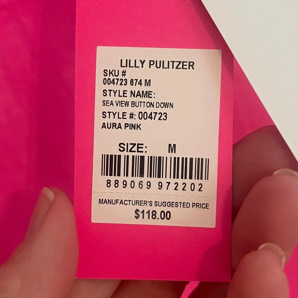 LILLY PULITZER Sea View Linen Button Down for Women in Medium - Picture 4 of 4